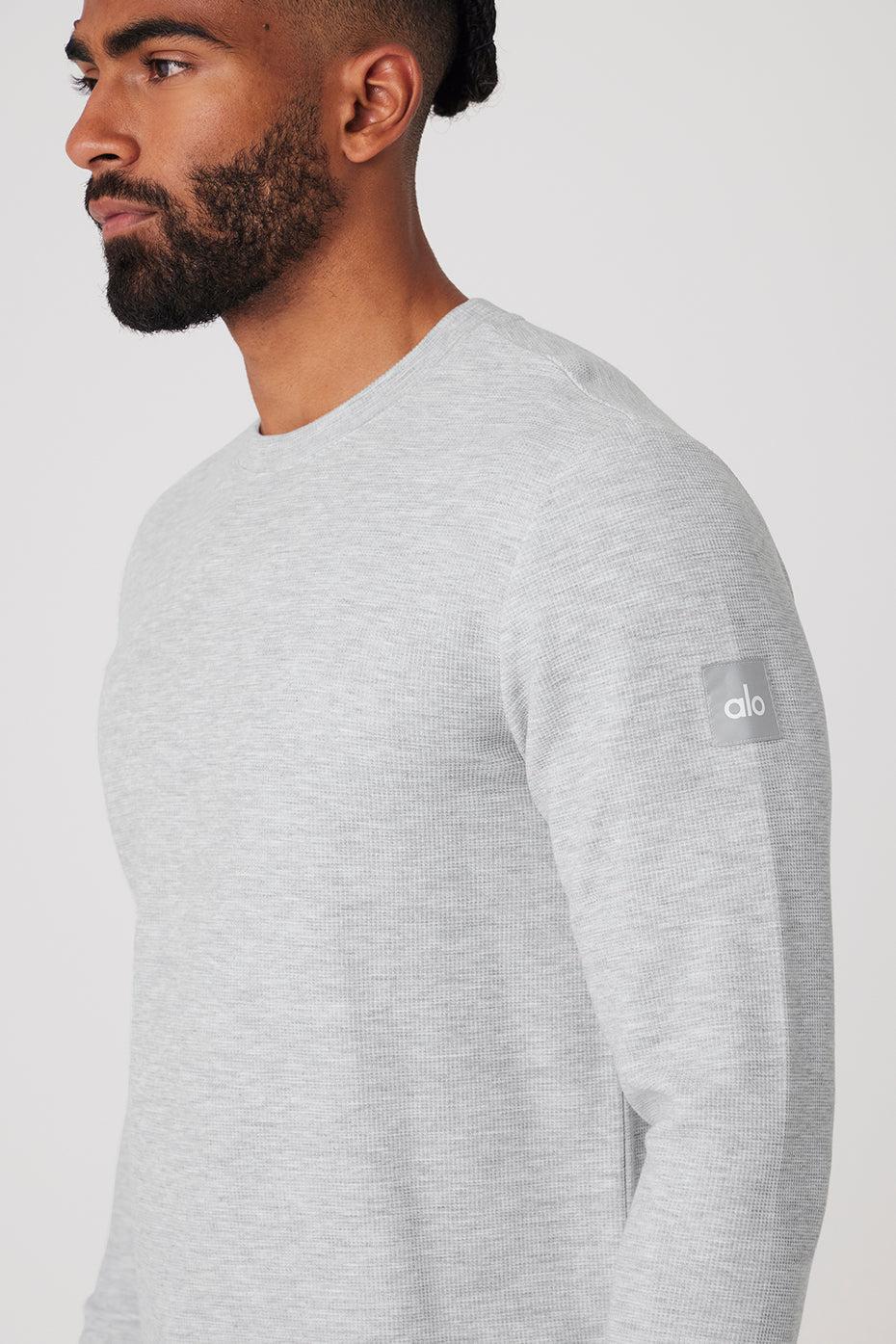 Micro Waffle Fast Break Long Sleeve Tee - Athletic Heather Grey Male Product Image