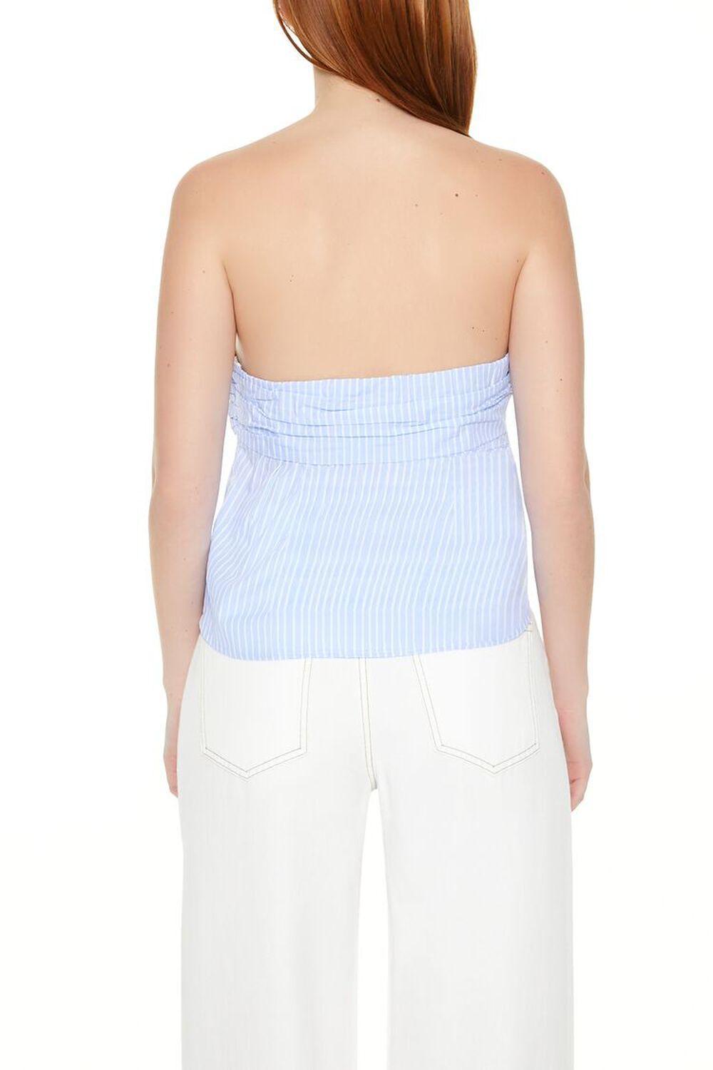 Pinstriped Poplin Strapless Top | Forever 21 Product Image