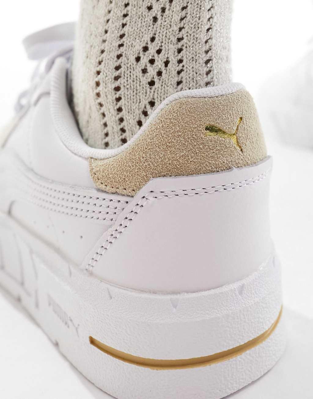 PUMA Cali Court Match sneakers in white and beige Product Image