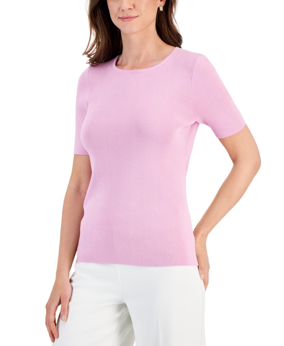 Women's Short-Sleeve Crewneck T-Shirt Sweater Product Image