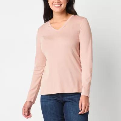 Liz Claiborne Womens V Neck Long Sleeve T-Shirt product image