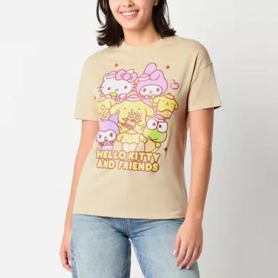 Juniors Womens Crew Neck Short Sleeve Hello Kitty Graphic T-Shirt Product Image