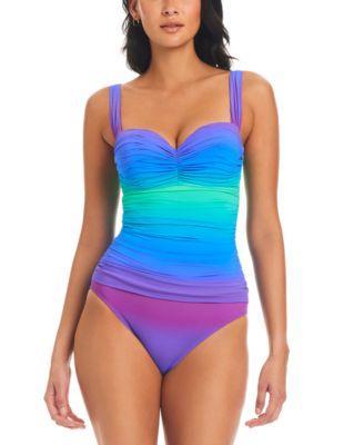 Bleu by Rod Beattie Womens Heat Of The Moment Shirred Bandeau One-Piece Swimsuit Product Image