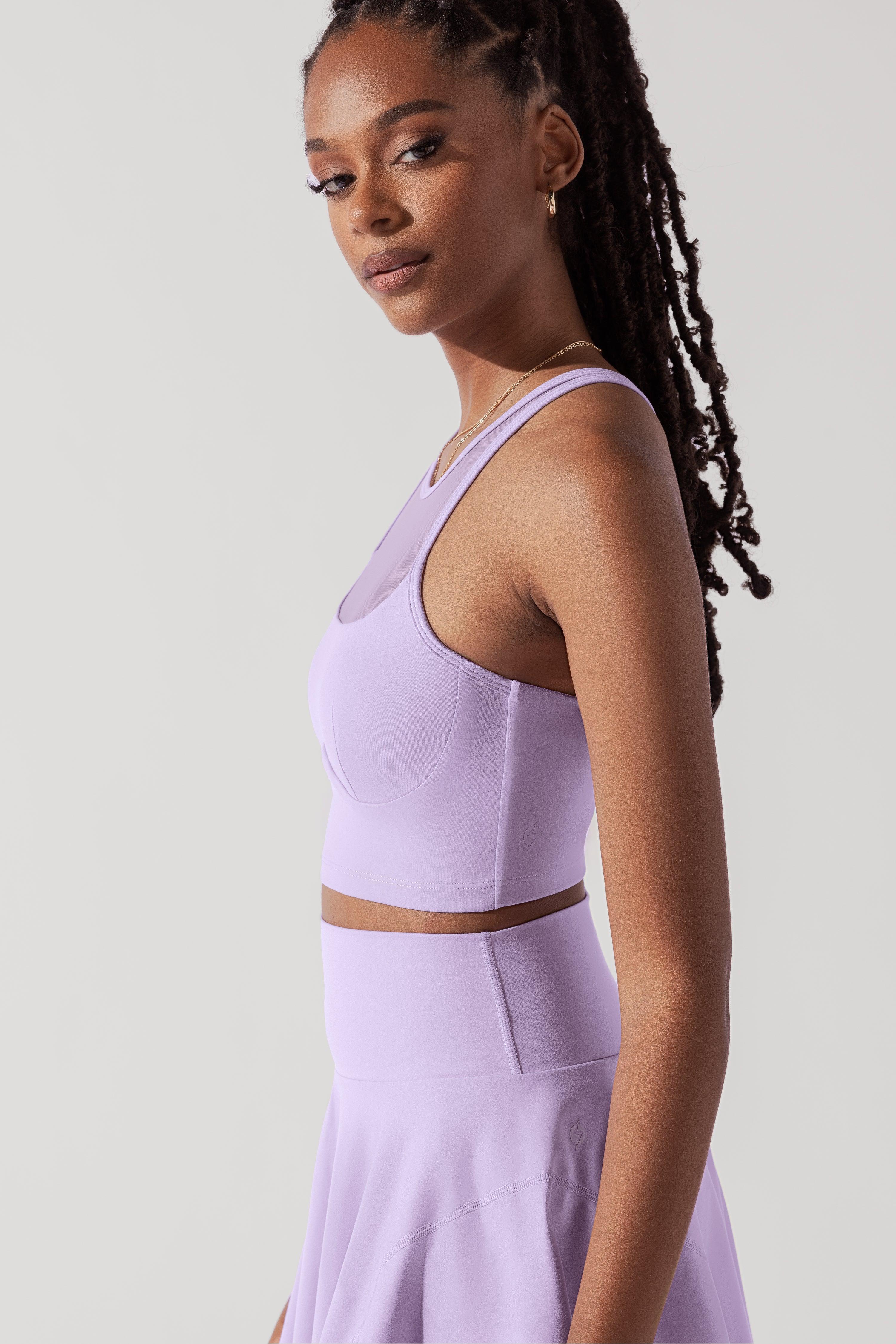 Celeste Mesh Crop Bralette - Digital Lavender Product Image