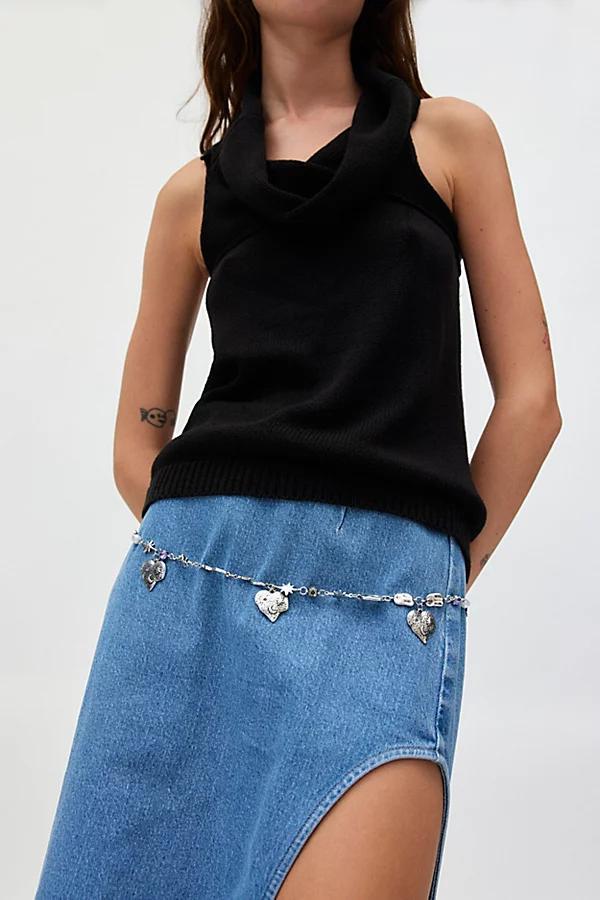 Heart Stamped Chain Belt Womens at Urban Outfitters Product Image