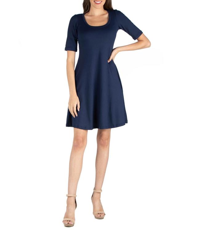 Womens A-Line Dress with Elbow Length Sleeves Product Image