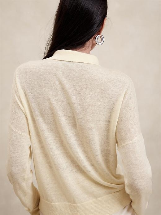 Fern Linen-Blend Sweater Polo Product Image