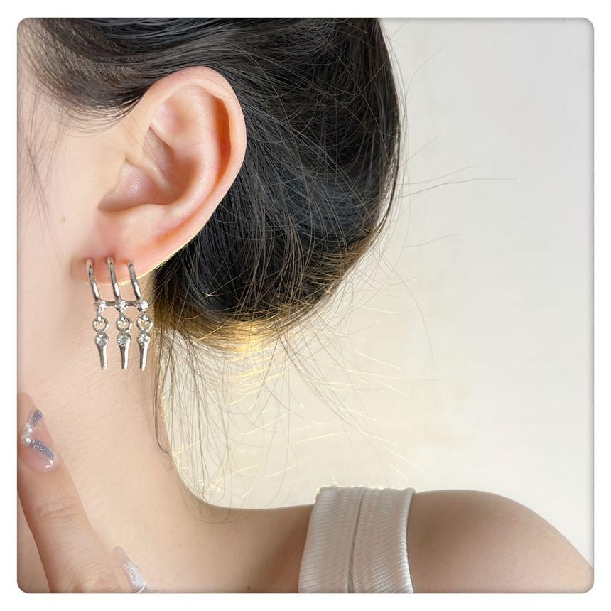 Layered Alloy Drop Earring Product Image