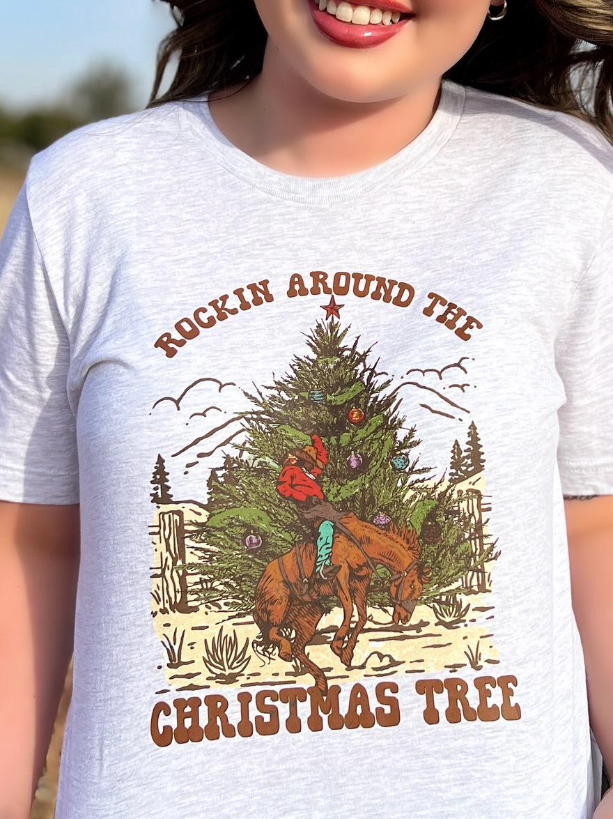 Bronc Around The Christmas Tree Tee Product Image