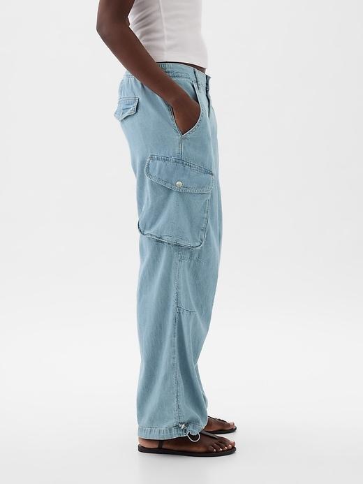 Mid Rise Wide Baggy Cargo Jeans Product Image