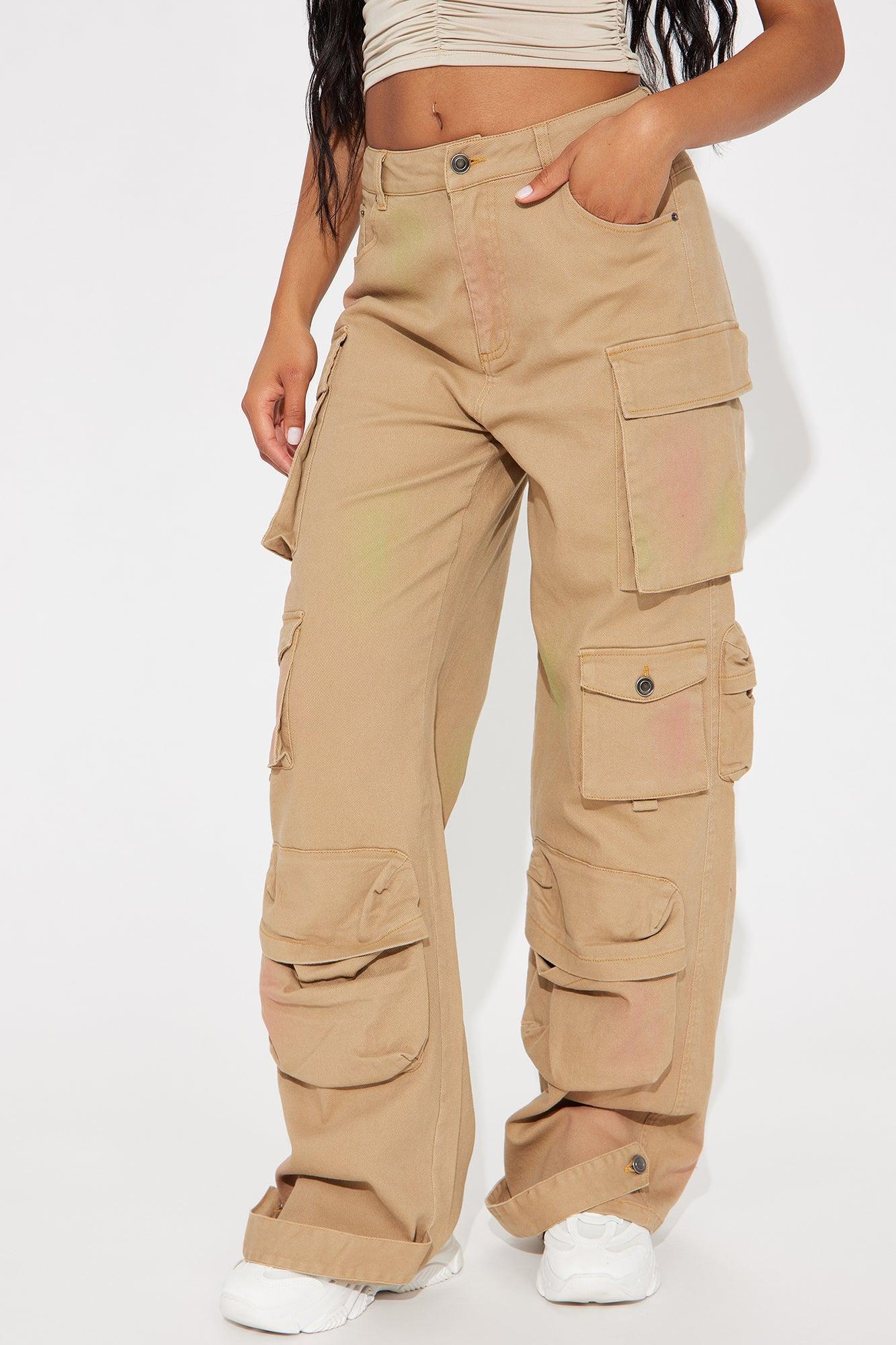 All Over You Cargo Wide Leg Pant - Khaki Product Image