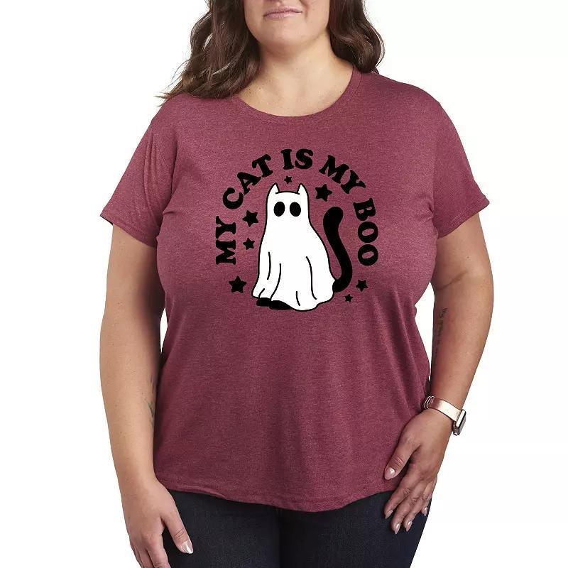 Plus Size My Cat Is My Boo Graphic Tee, Womens Product Image