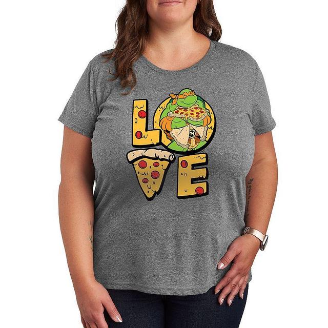 Plus Size Teenage Mutant Ninja Turtles Love Graphic Tee, Womens Grey Gray Product Image