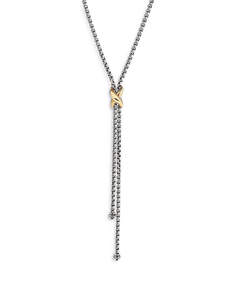 Womens Petite X 18K Yellow Gold & Sterling Silver Lariat Necklace Product Image