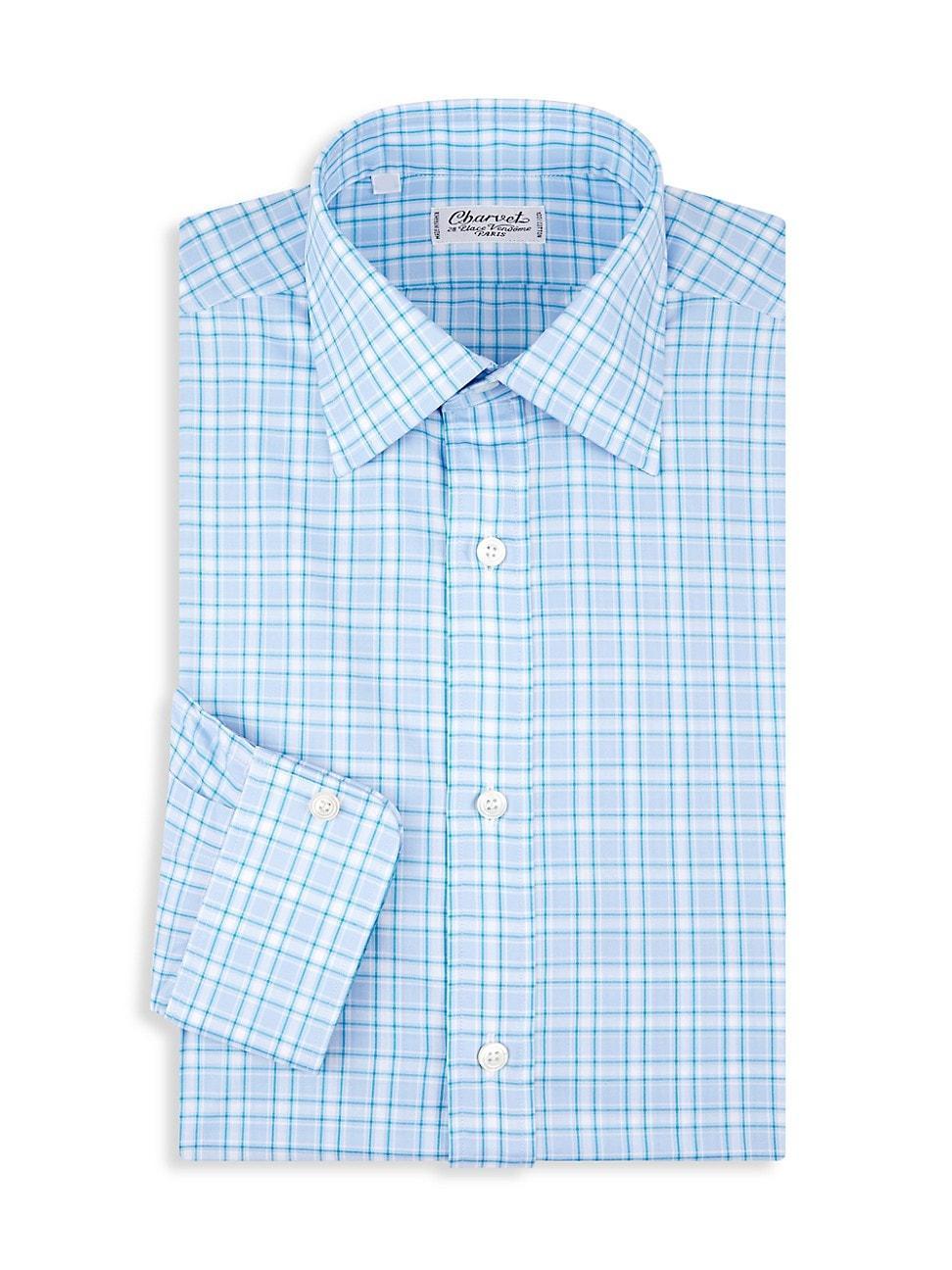 Mens Plaid Cotton Dress Shirt Product Image