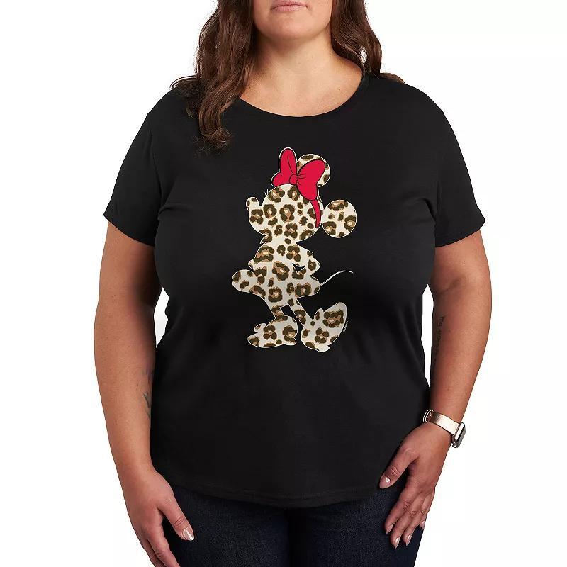 Disneys Minnie Mouse Plus Leopard Graphic Tee, Womens Product Image