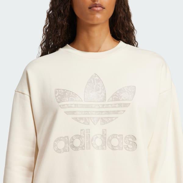 adidas Snake Crew Sweatshirt Wonder White XL Womens Product Image