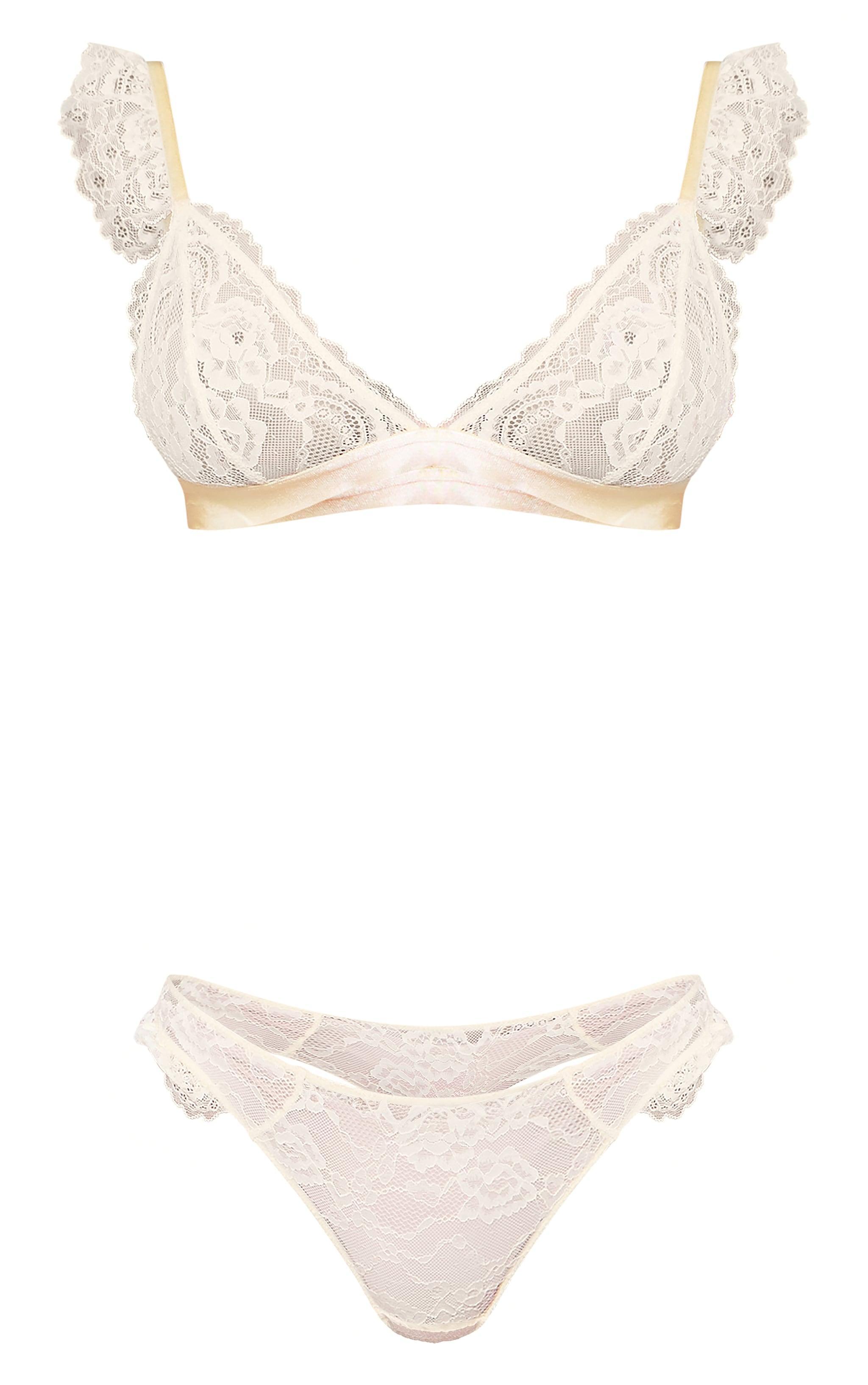 Buttercream Lace Frill Lingerie Set Product Image