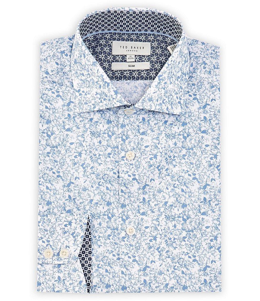 Ted Baker London Taite Stretch Slim Fit Spread Collar Floral Print Dress Shirt Product Image