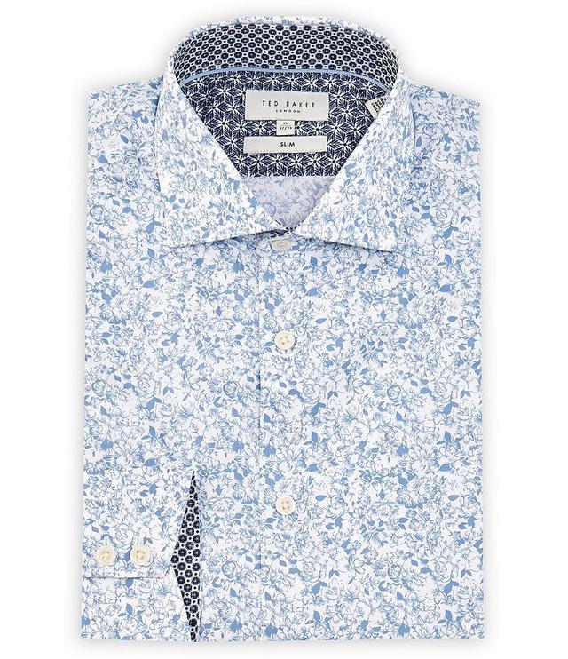 Ted Baker London Taite Stretch Slim Fit Spread Collar Floral Print Dress Shirt Product Image