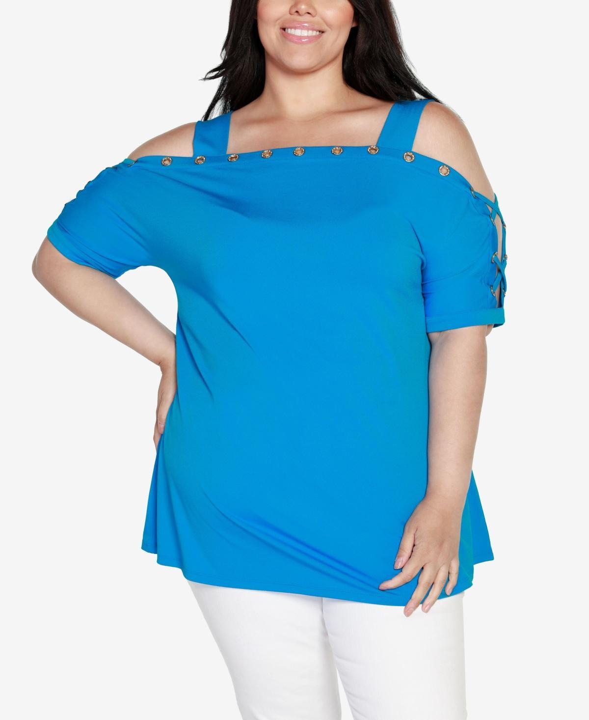 Belldini Plus Size Cold-Shoulder Top Product Image