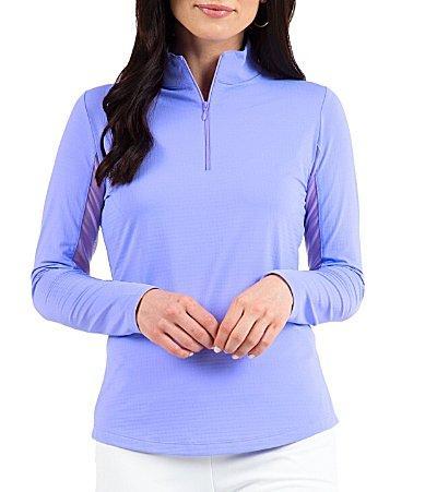 IBKUL Solid Long Sleeve Quarter Zip Top Product Image