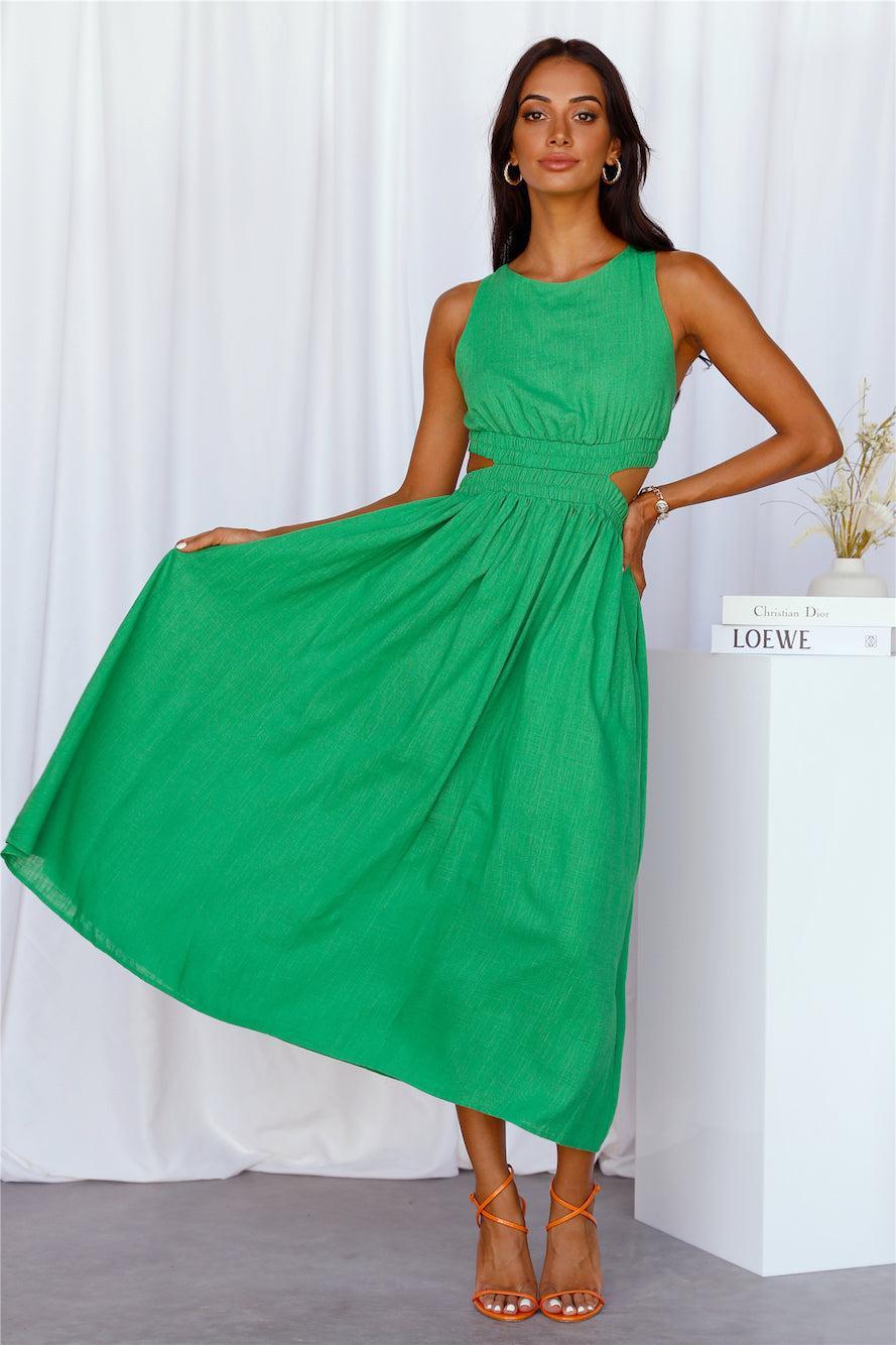 Bayside Beauty Midi Dress Green Product Image