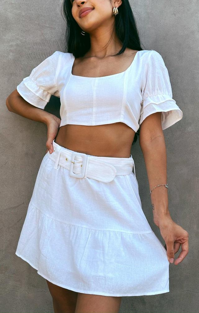 Fiona Skirt ~ White Linen Product Image