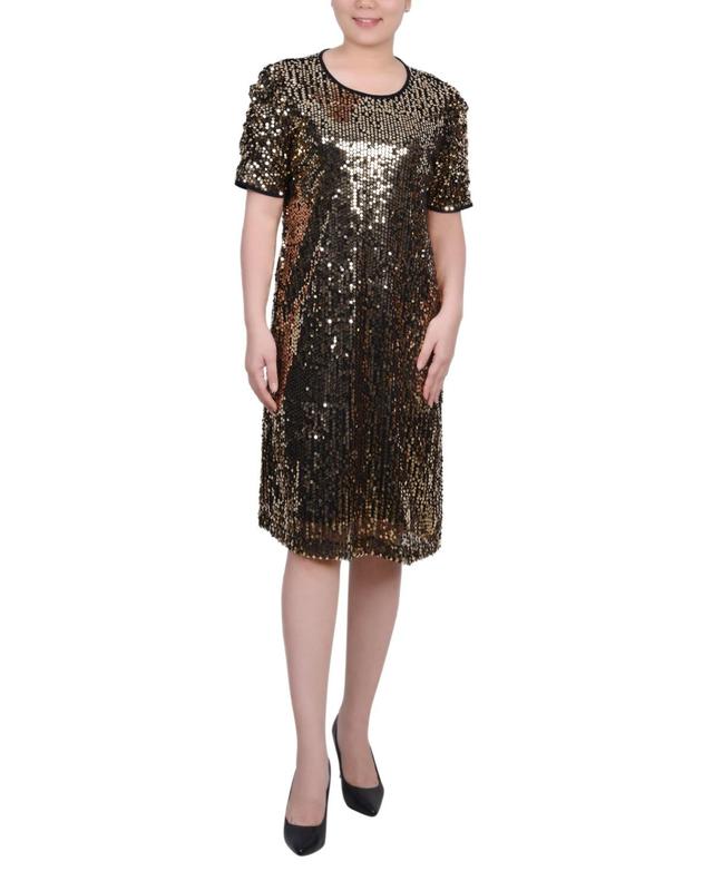 Ny Collection Womens Short Sleeve Sequined Sheath Dress Product Image