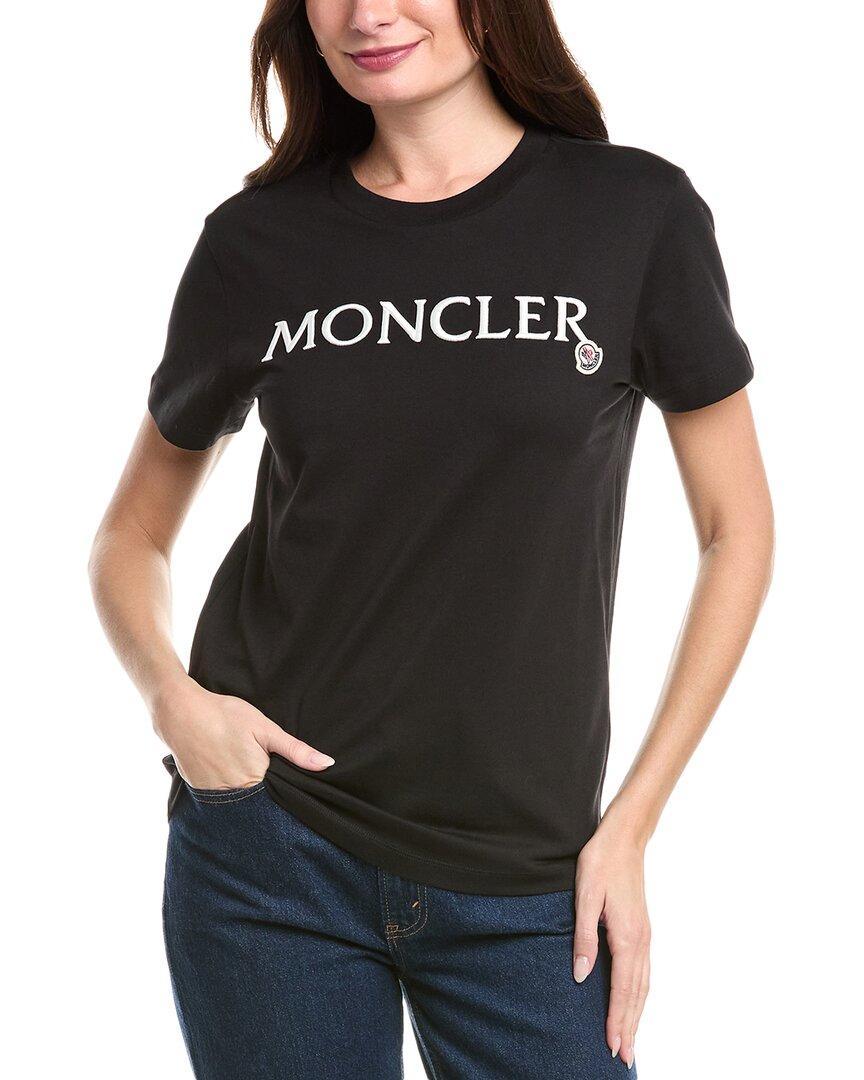 MONCLER Embroidered Logo Tee In Black Product Image