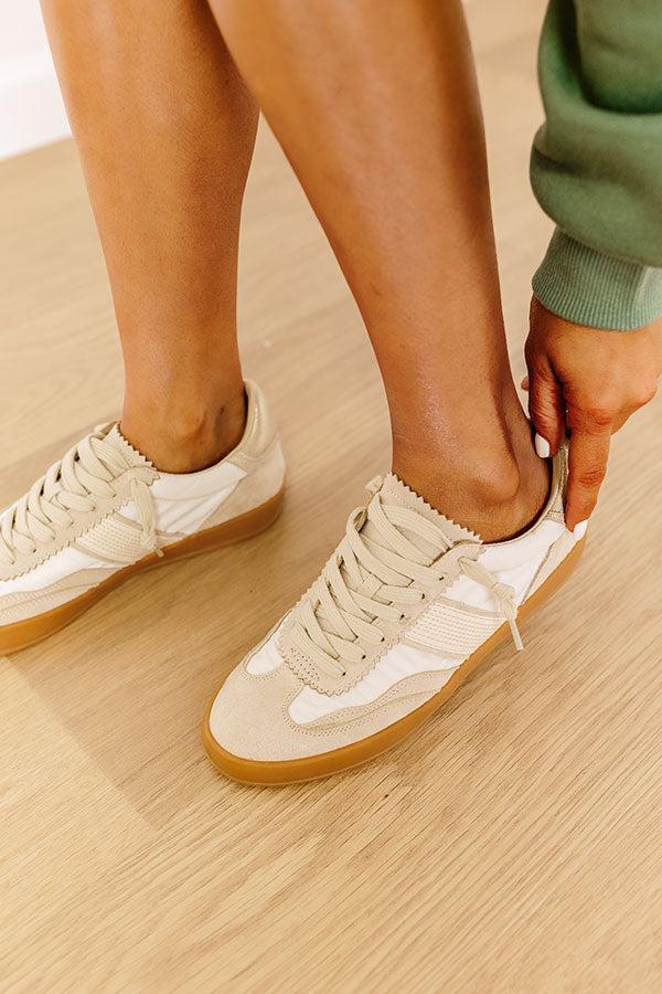 The Zoey Faux Suede Sneaker in Stone Product Image