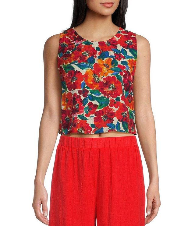 Sadie & Sage Sleeveless Confetti Printed Floral Woven Tank Product Image