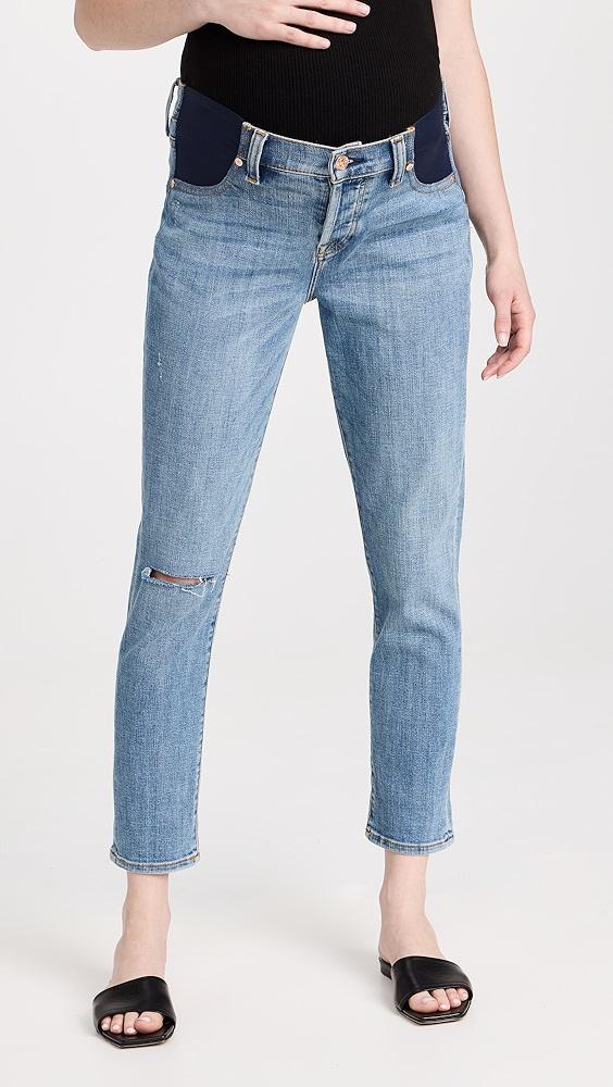 7 For All Mankind Maternity Josefina Jeans with One Knee Hole | Shopbop Product Image