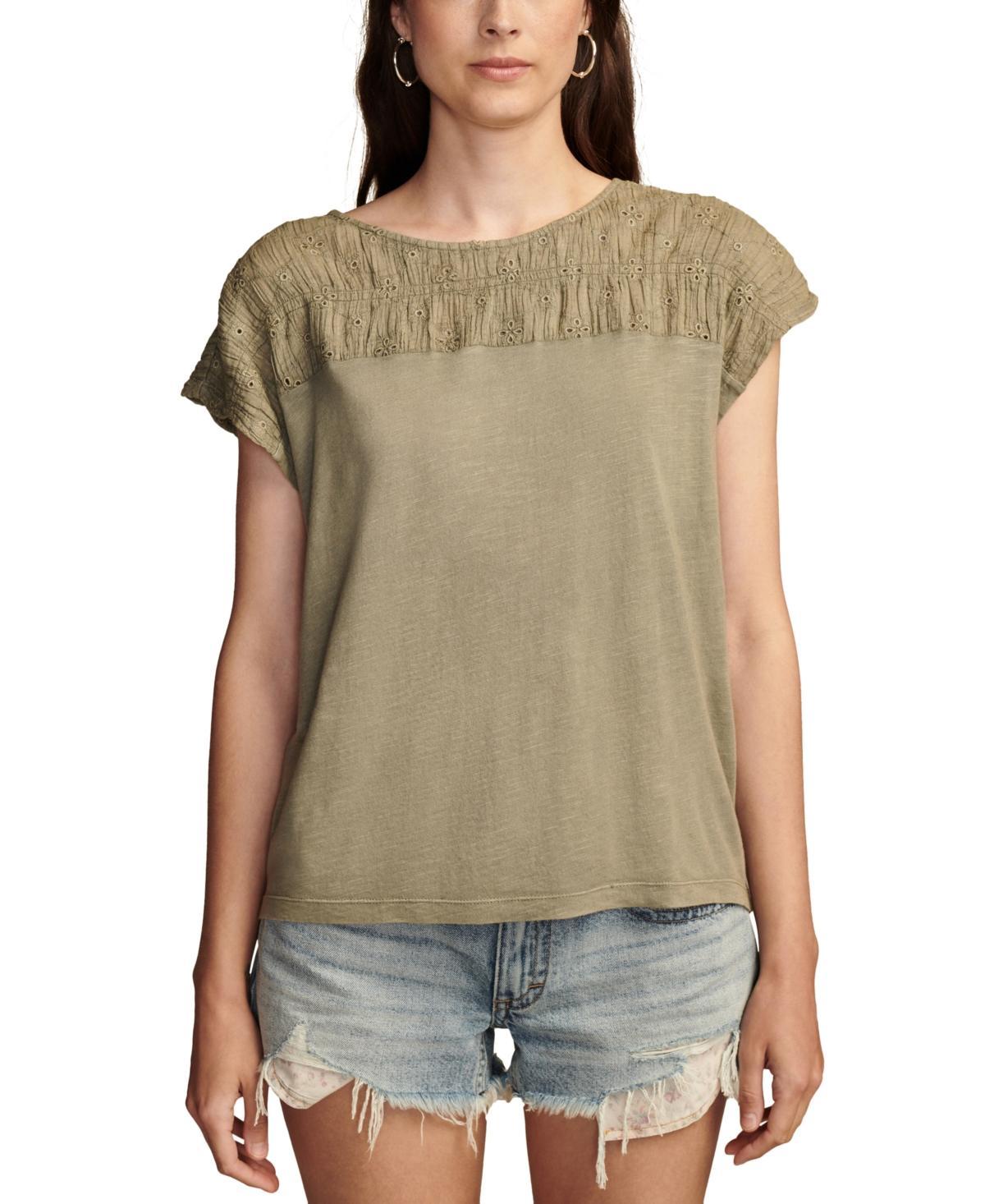 Women's Schiffly Embroidered Dolman-Sleeve Top Product Image