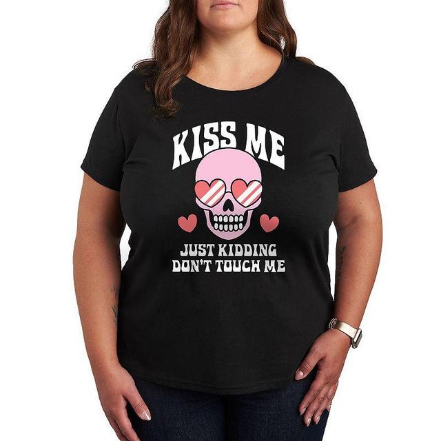 Missy Plus Size Kiss Me Just Kidding Graphic Tee, Womens Product Image