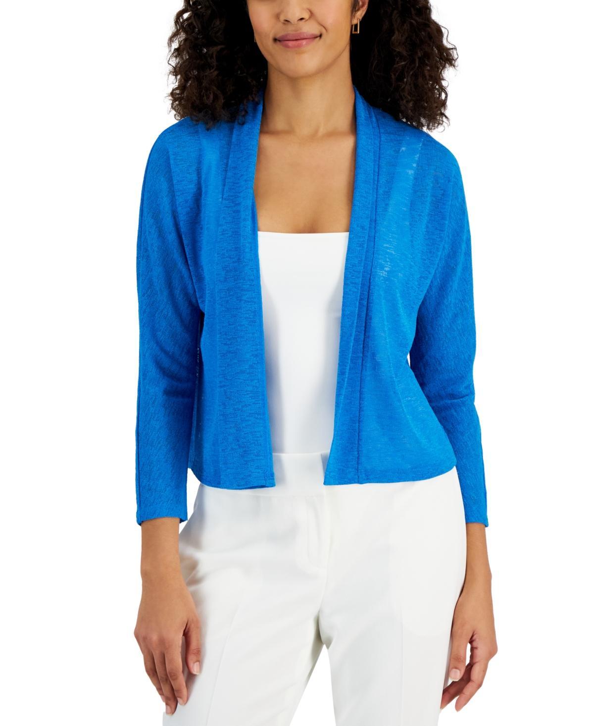 Kasper Womens Collarless Open-Front Dolman-Sleeve Jacket Product Image