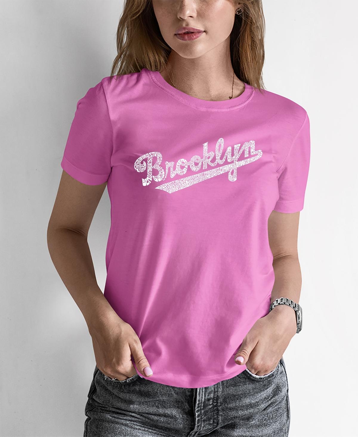 Womens Word Art Brooklyn Neighborhoods T-shirt Product Image