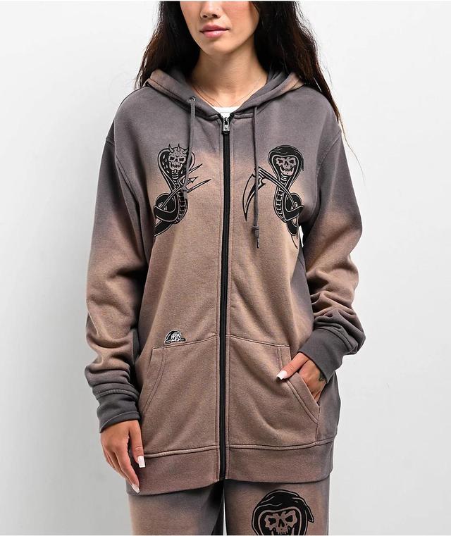 Lurking Class by Sketchy Tank Slither Grey Zip Hoodie Product Image