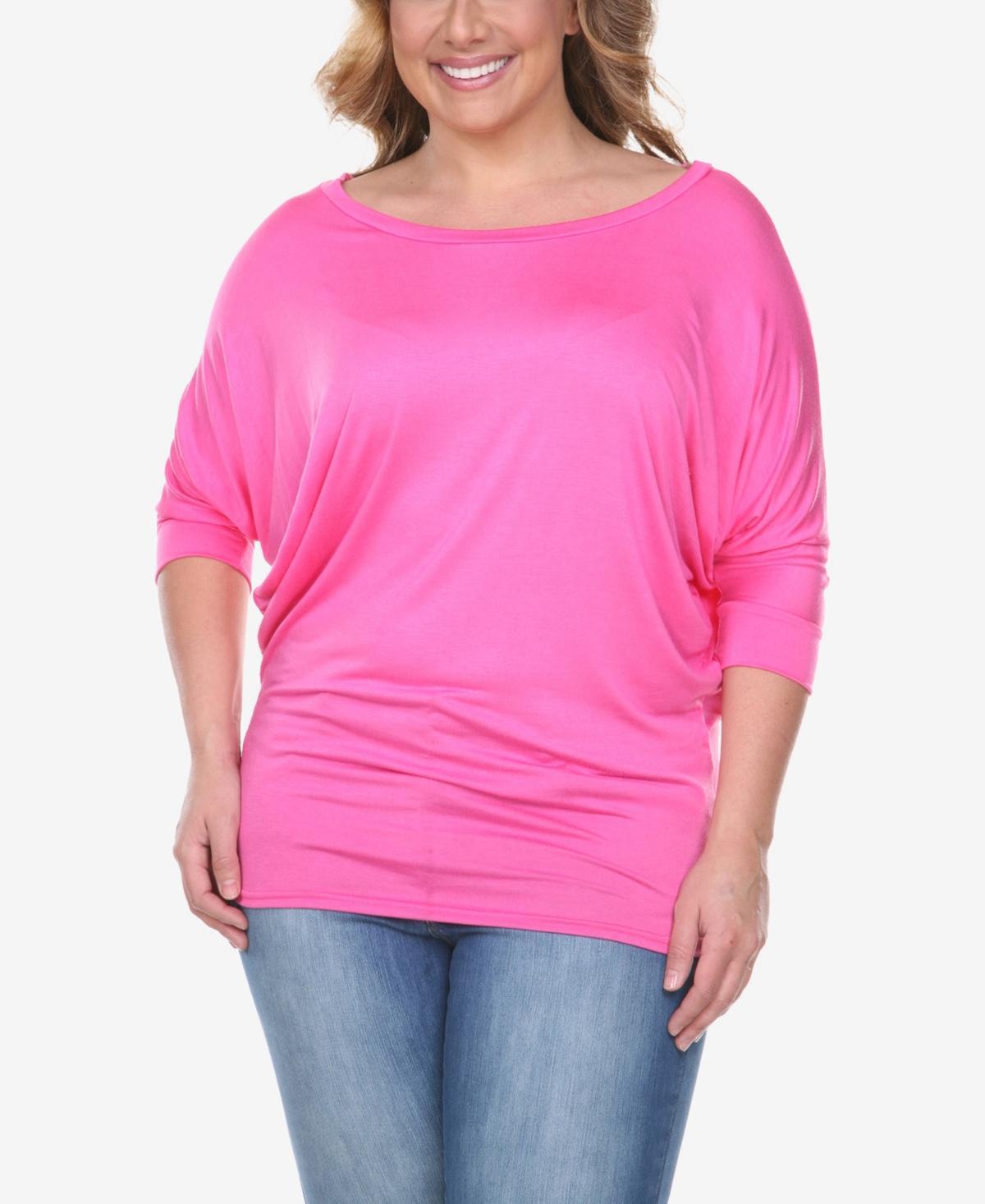 White Mark Plus Size Bat Sleeve Tunic Top Product Image