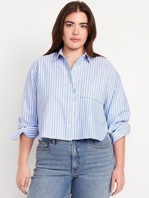 Button-Down Crop Shirt Product Image