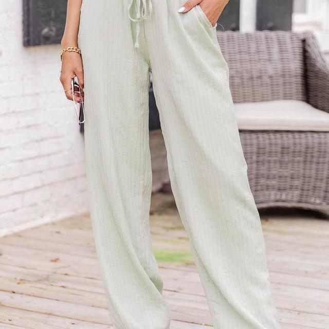 A New Perspective Sage Textured Pull On Pants FINAL SALE Product Image