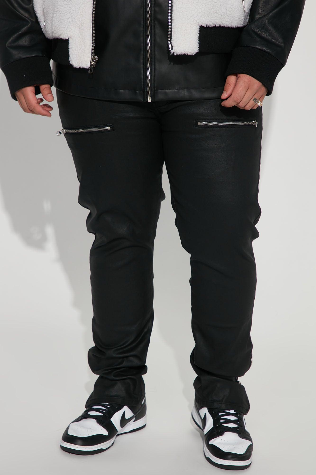 Keeping It Cool Waxed Skinny Pants - Black Product Image