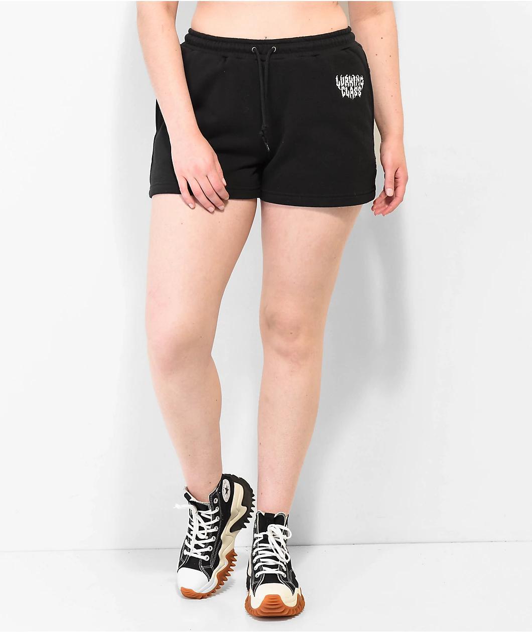 Lurking Class by Sketchy Tank Flame Black Sweat Shorts Product Image