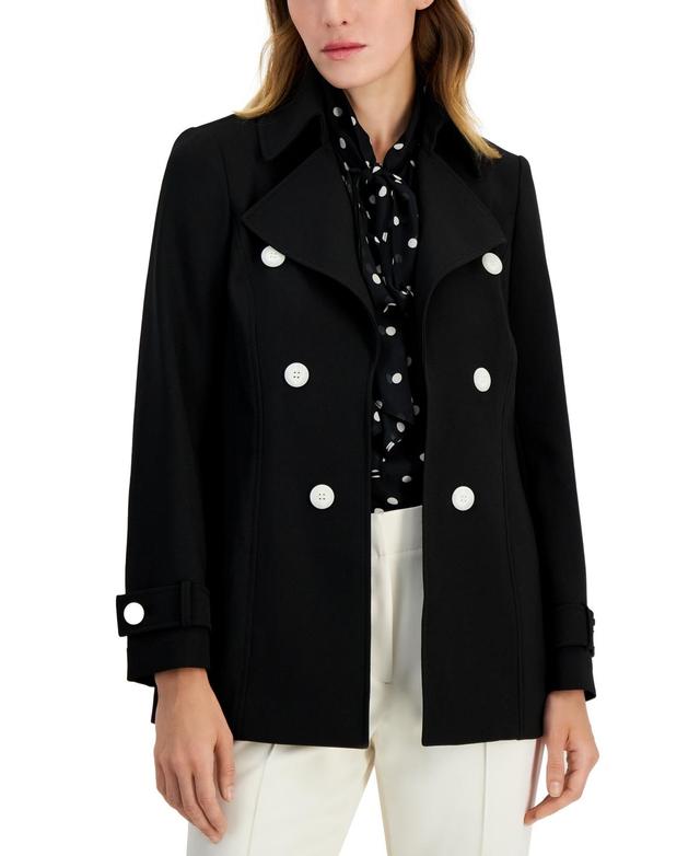 Anne Klein Womens Faux Double-Breasted Trench Coat, Created for Macys Product Image