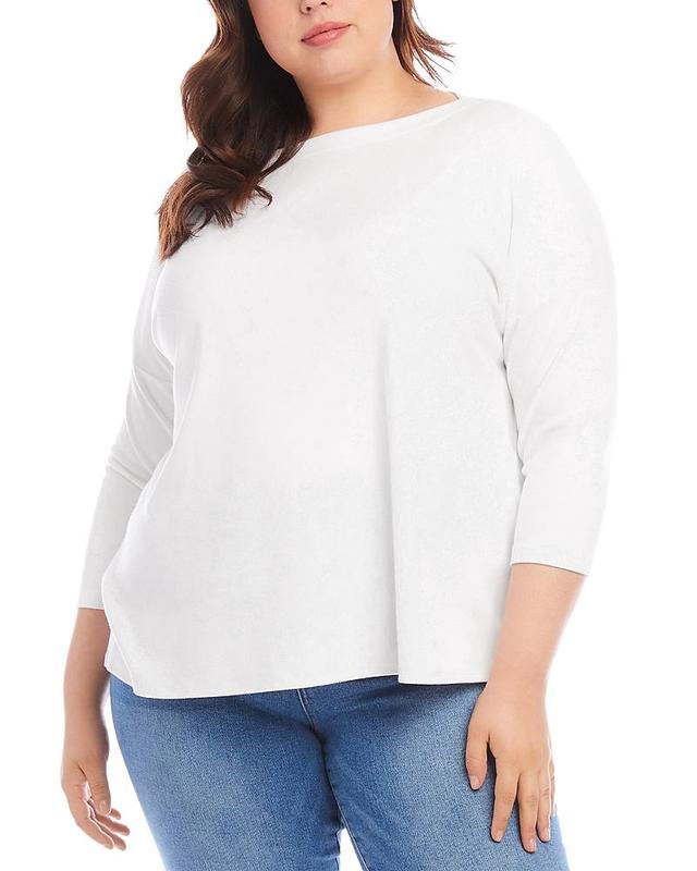 Karen Kane Women's Plus Size Boatneck Top, , Cotton/Spandex Product Image