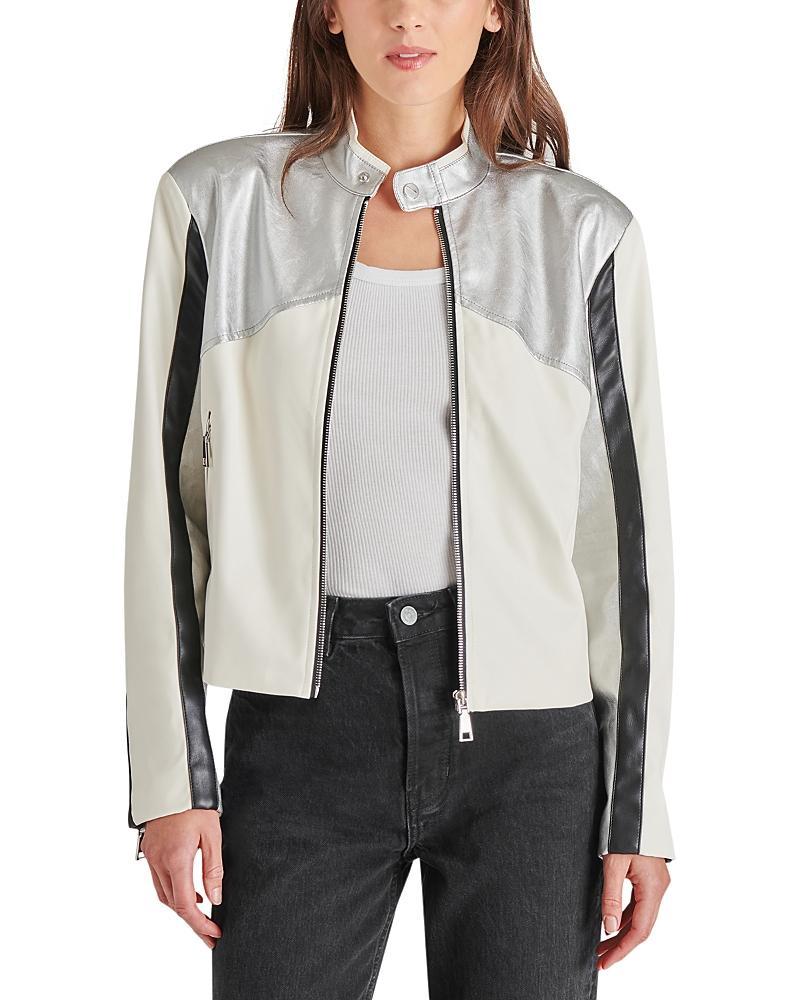 Steve Madden Helayna Color Blocked Moto Jacket Product Image