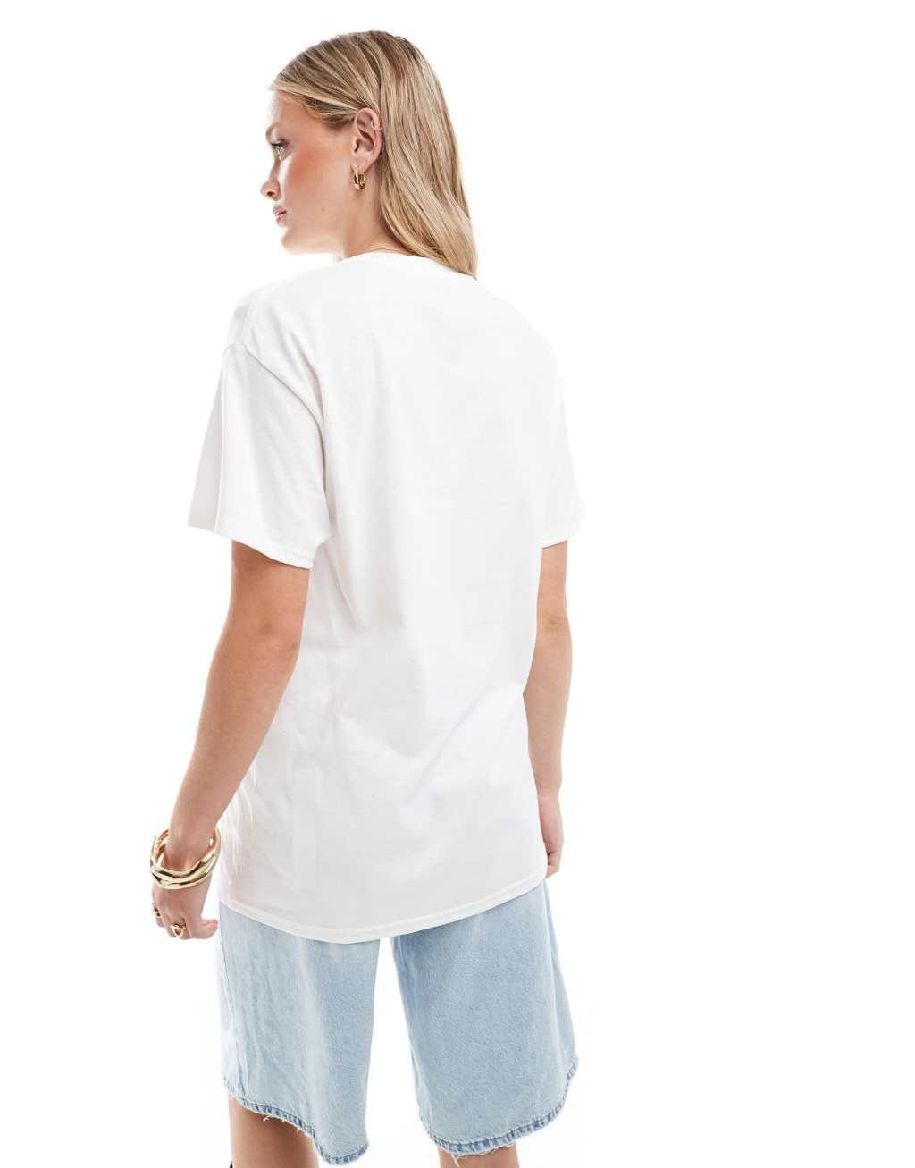 ASOS DESIGN oversized t-shirt with martini drink graphic in white Product Image