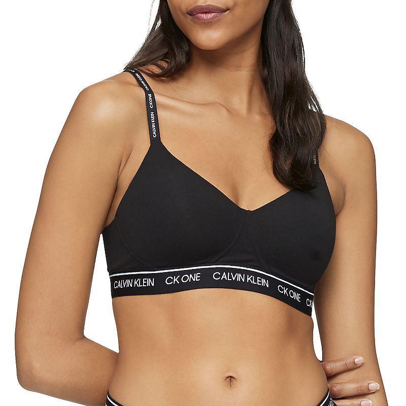 Womens Calvin Klein Archive Logo Lightly Lined Bralette QF6094 Flint Grey Product Image