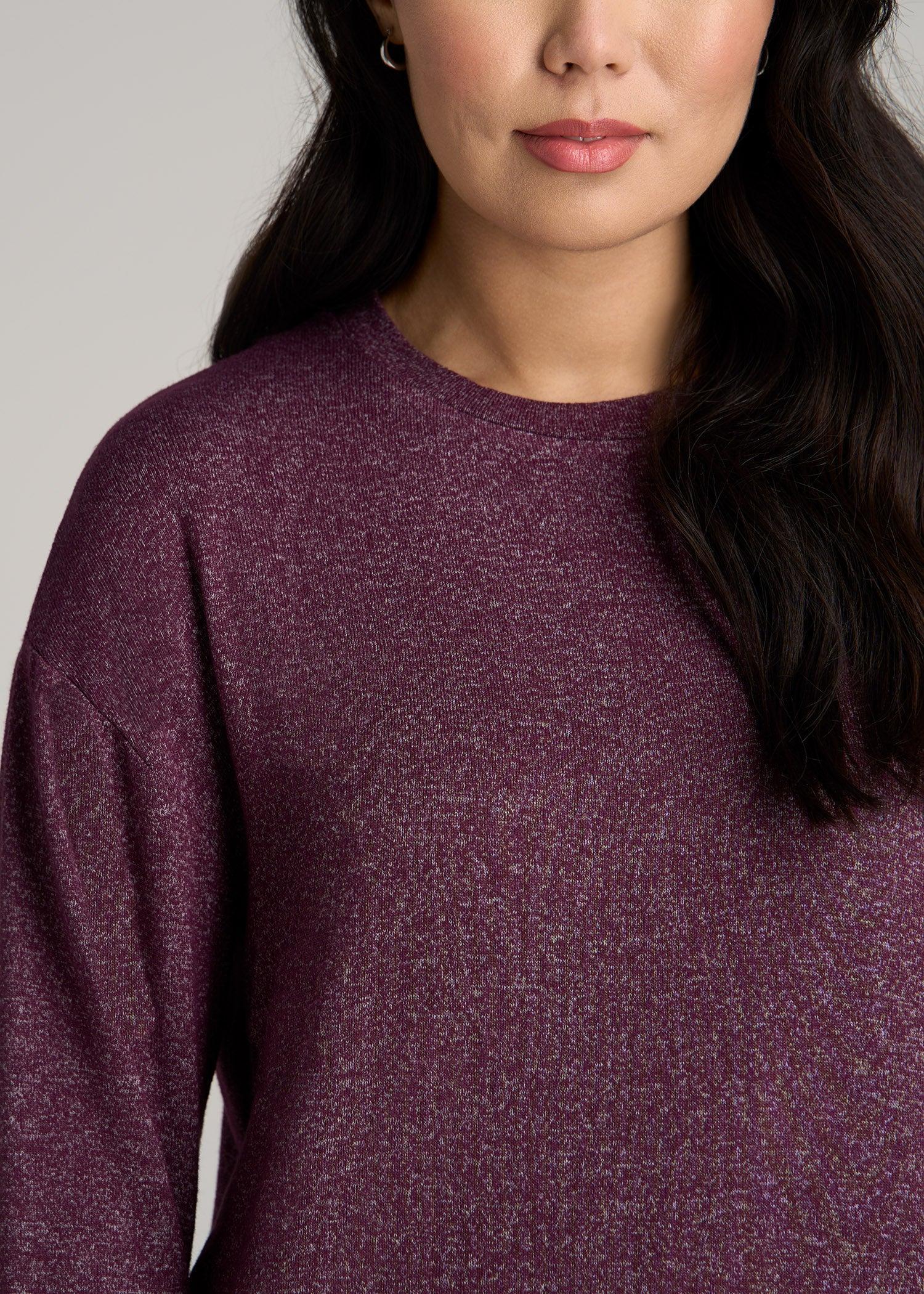 Cozy Lounge Crewneck in Beetroot Mix - Tall Women's Shirts Female Product Image