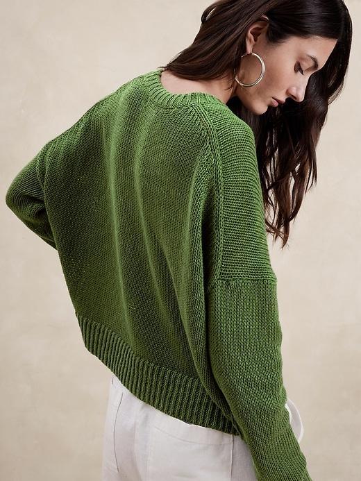 Linen-Cotton Boxy Sweater Product Image